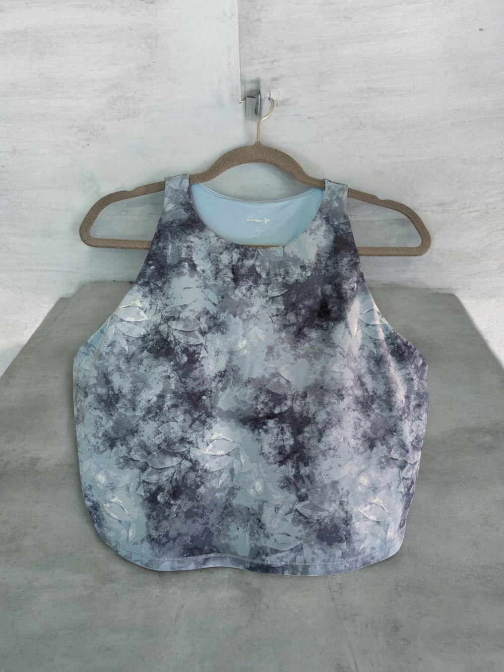 Old Navy 2X Active Power Chill Blue Tie Dye High Neck Tank